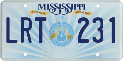 MS license plate LRT231