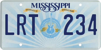 MS license plate LRT234