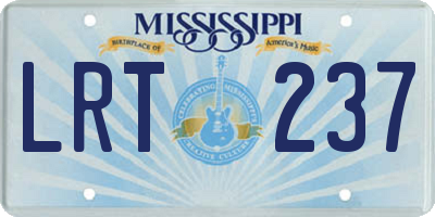 MS license plate LRT237