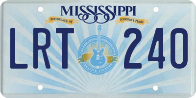 MS license plate LRT240