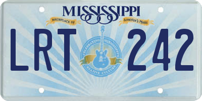MS license plate LRT242