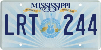MS license plate LRT244