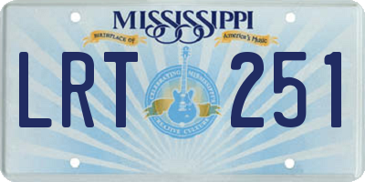 MS license plate LRT251