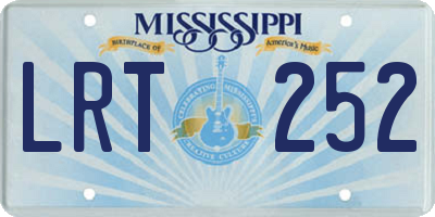 MS license plate LRT252