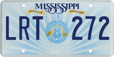 MS license plate LRT272