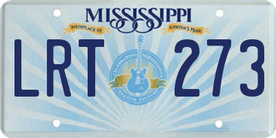 MS license plate LRT273