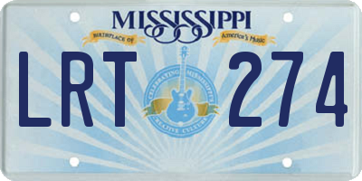 MS license plate LRT274