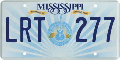 MS license plate LRT277