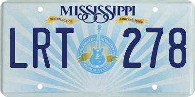 MS license plate LRT278