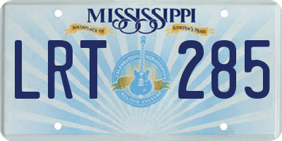 MS license plate LRT285