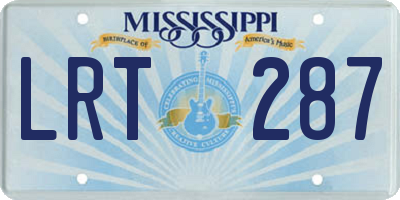 MS license plate LRT287