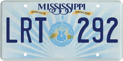 MS license plate LRT292
