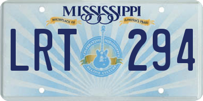 MS license plate LRT294