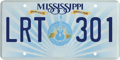 MS license plate LRT301