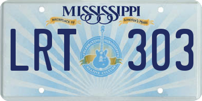 MS license plate LRT303