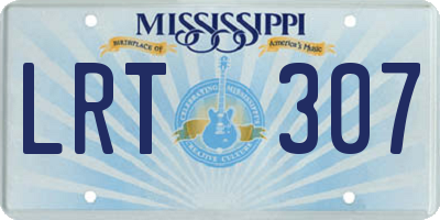 MS license plate LRT307