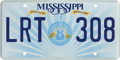 MS license plate LRT308