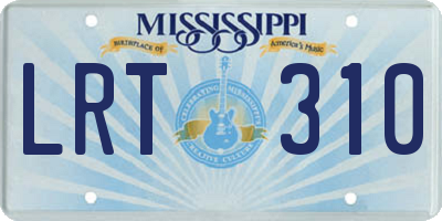 MS license plate LRT310