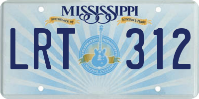 MS license plate LRT312