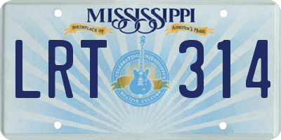MS license plate LRT314