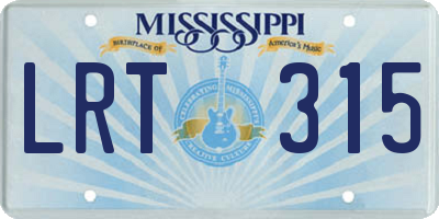 MS license plate LRT315