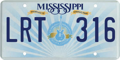 MS license plate LRT316