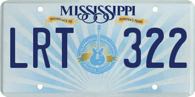 MS license plate LRT322