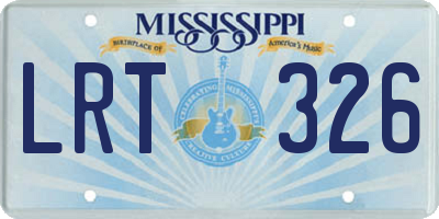 MS license plate LRT326