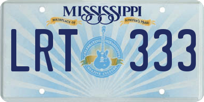 MS license plate LRT333