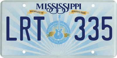 MS license plate LRT335