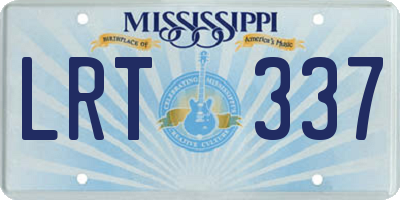 MS license plate LRT337