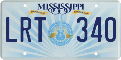 MS license plate LRT340