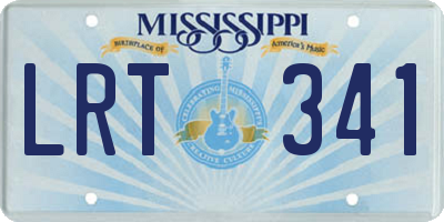 MS license plate LRT341