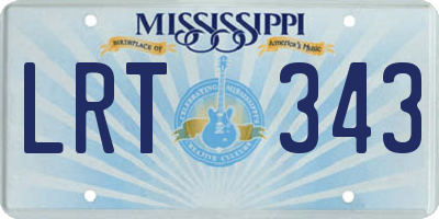 MS license plate LRT343