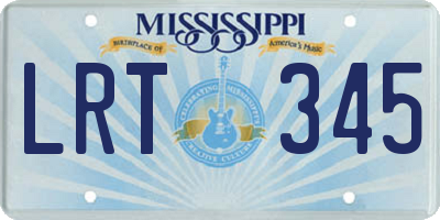 MS license plate LRT345