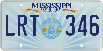 MS license plate LRT346