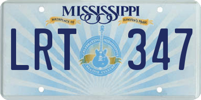 MS license plate LRT347