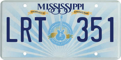 MS license plate LRT351
