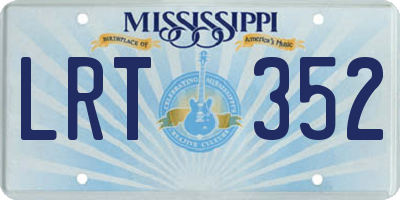 MS license plate LRT352