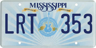 MS license plate LRT353