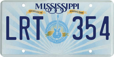 MS license plate LRT354