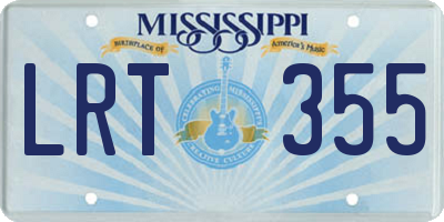MS license plate LRT355