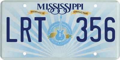 MS license plate LRT356