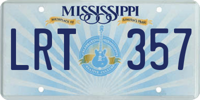 MS license plate LRT357