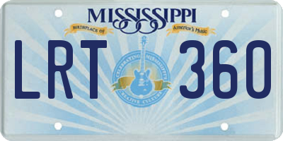 MS license plate LRT360