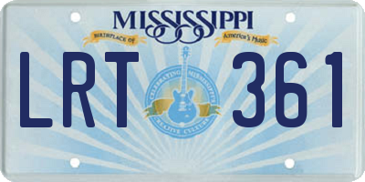 MS license plate LRT361