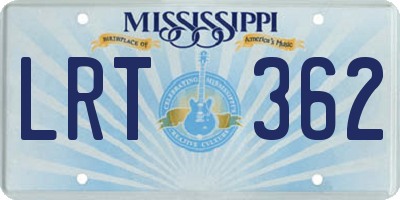 MS license plate LRT362