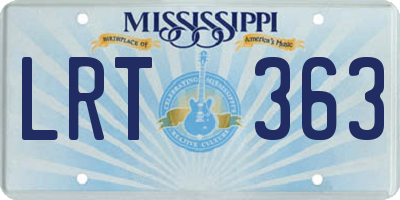 MS license plate LRT363