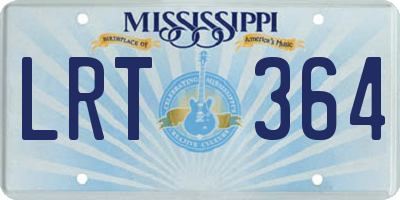 MS license plate LRT364