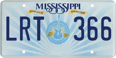 MS license plate LRT366